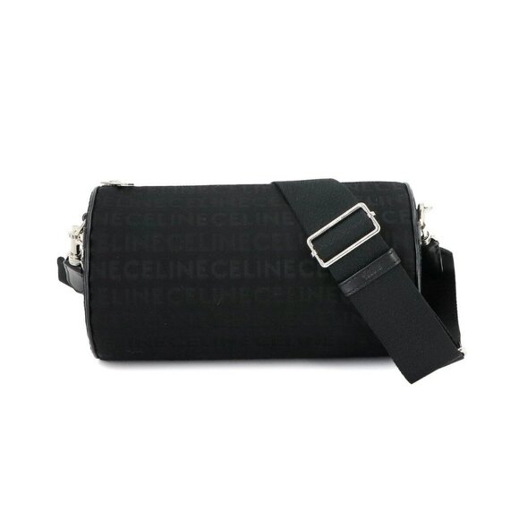 CELINE Cylinder Shoulder Bag Canvas Leather Black - Picture 1 of 9